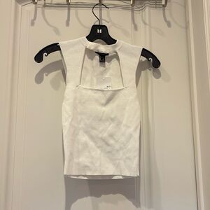 White Cutout Tank Top